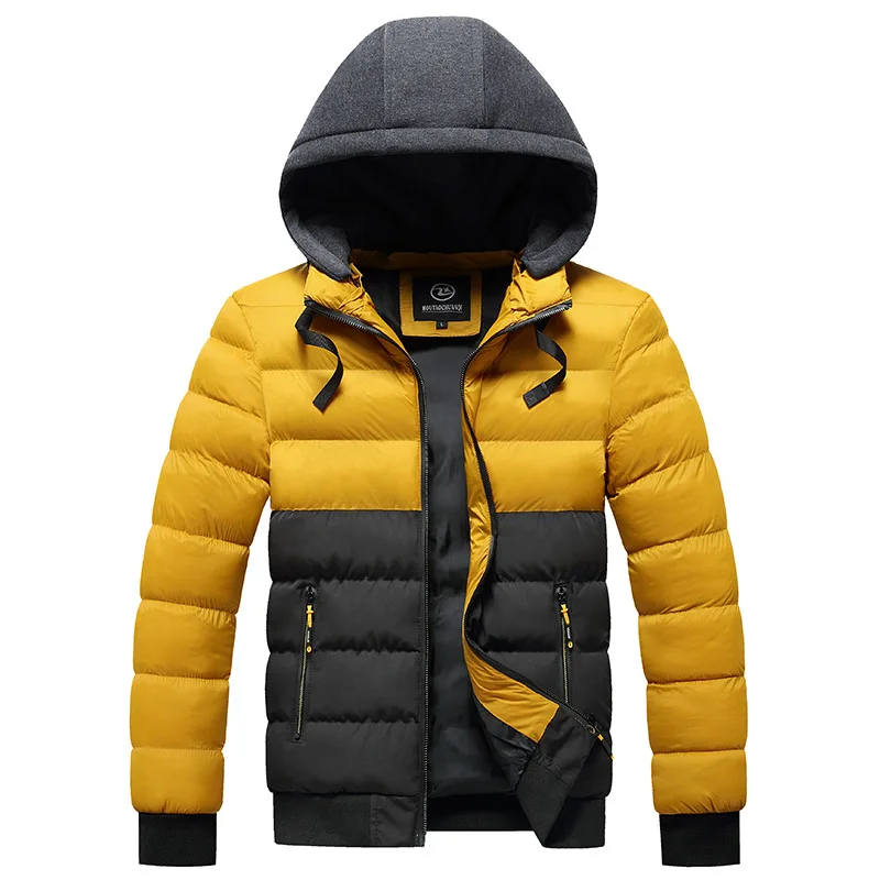 Padded Jacket Men's Winter Hooded Jacket Trendy Brand Men's Plus Size XXXXL Casual Jackets and Coats Men Fashion Overcoats