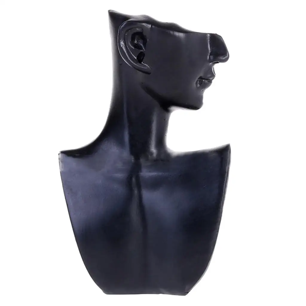 

Black Resin Necklace Pendant Bust Jewelry Display Stand Holder Female Mannequin Design