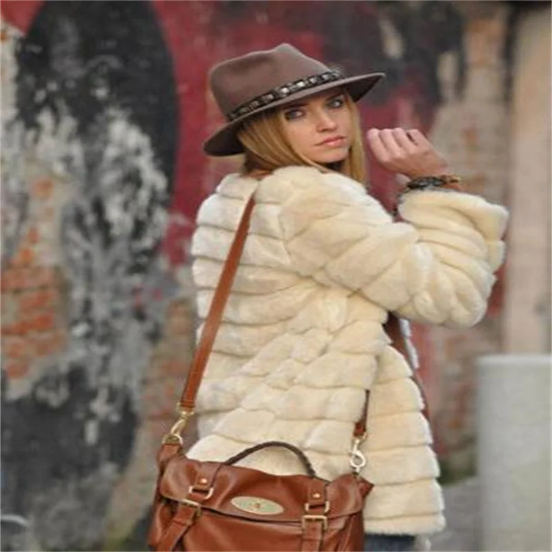 New Ladies Fur Coat Womens European And American Fashion Mid-Length Imitation Mink Jackets Thick Autumn And Winter