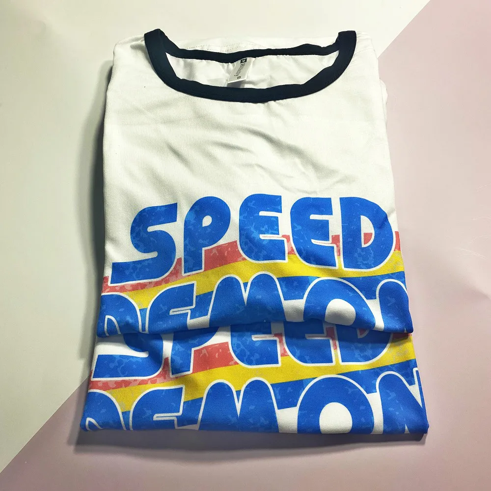 

Tumblr Vintage Speed Demon Graphic Tshirt Plus Size 70s 80s Tees Short Sleeve Red Collar Design Harajuku Women Hipster T Shirt