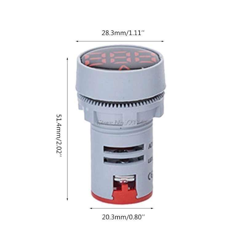 

22mm LED Digital Display Gauge Volt Voltage Meter Indicator Signal Lamp Voltmeter Lights Tester Combo Measuring Range 24-500V AC
