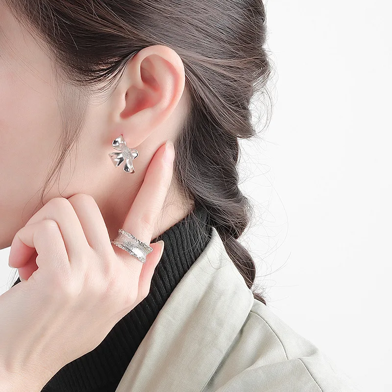 Женские серьги из серебра 925 пробы в японском и корейском стиле - купить по