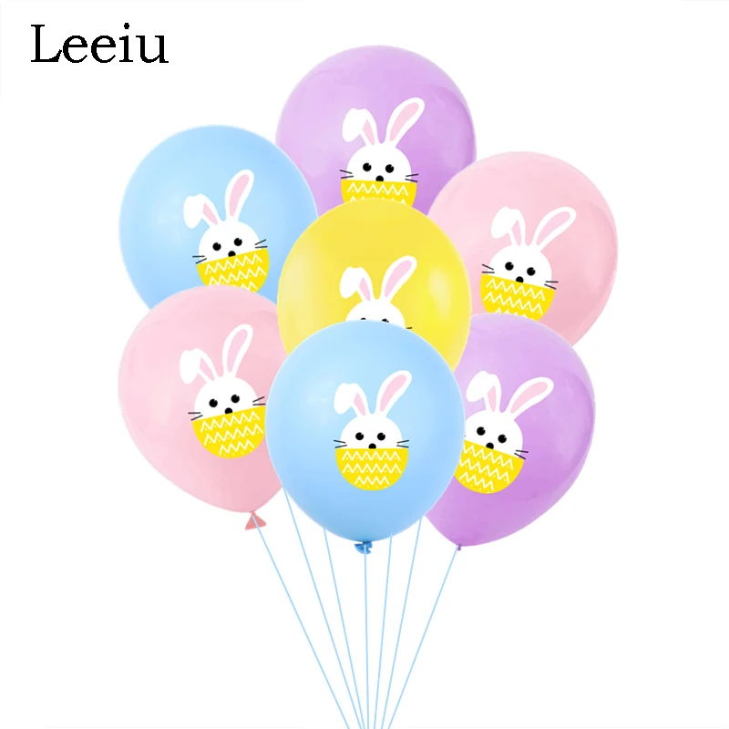 Leeiu 10 шт. мультфильм животных Кролик надувные шары в виде яиц счастливый