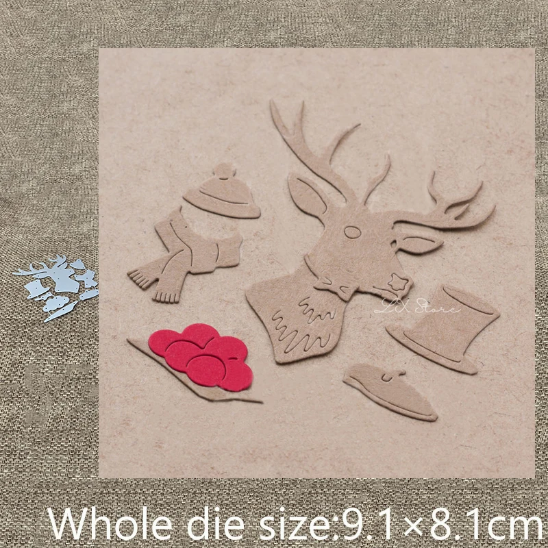 Новый дизайн металлические Вырубные штампы шарф шляпа олень украшение