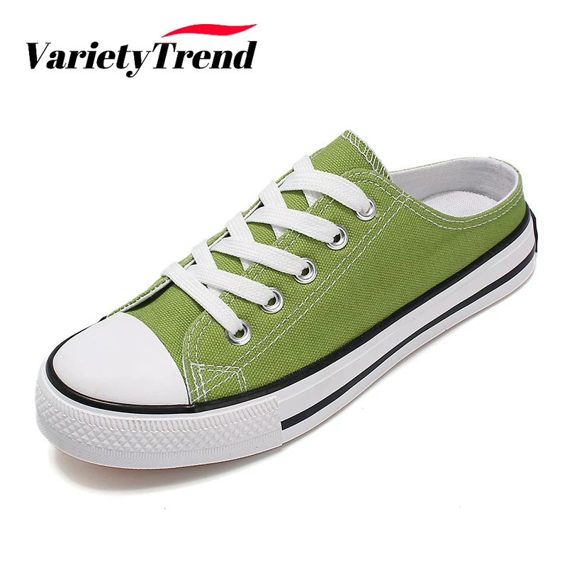 

Women Shoes 2022 New Casual Semi-Slipper Canvas Shoes Women Summer Fashion All-Match Non-Heel Lazy Shoes Zapatillas Mujer