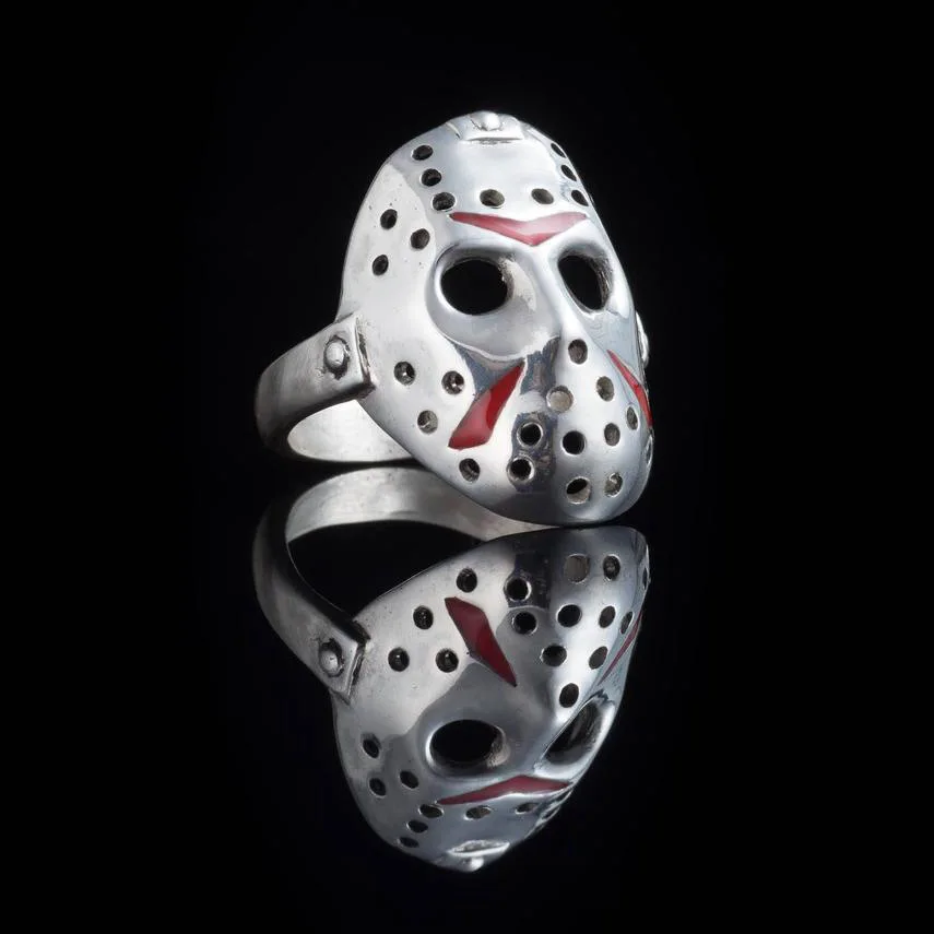 

2020 new S 9 2 5 Vintage Horror Movie Jason Mask Men Ring Creative Silver Color Exaggerated Punk Biker Rings Anniversary Gift