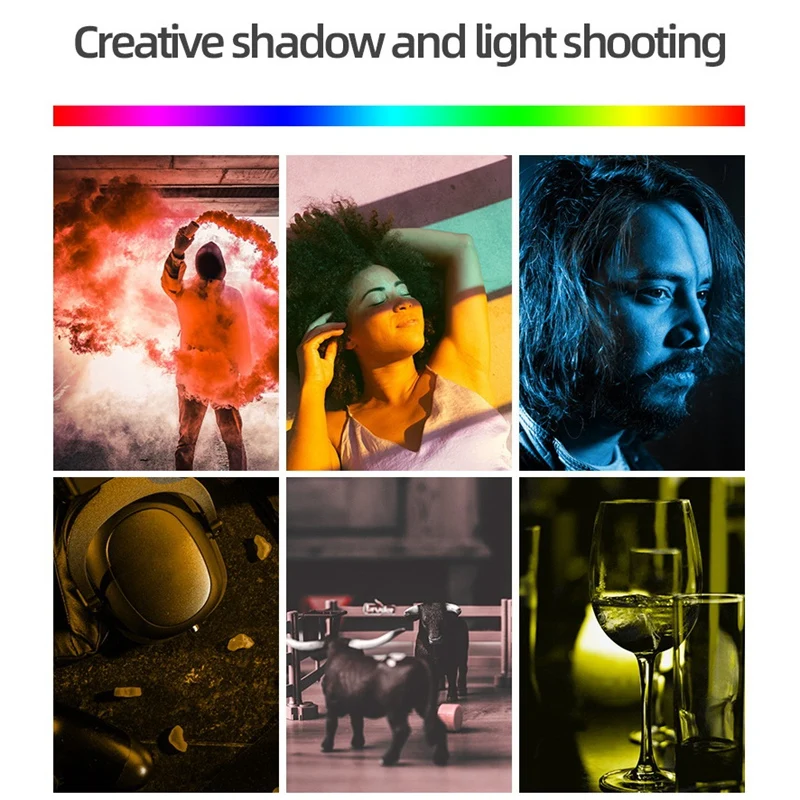

RGB Sunset Projection Atmosphere Lamp LED Night Lights,USB Projector Photography Lamps 360 Tripod for Home Room Studio