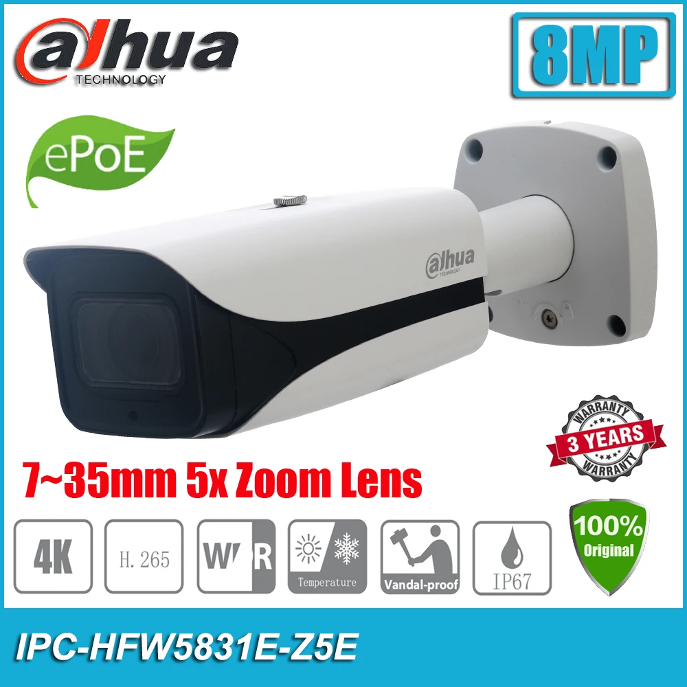 Сетевой видеорегистратор Dahua IPC-HFW5831E-Z5E 8MP 4K WDR (широкий динамический диапазон) H.265