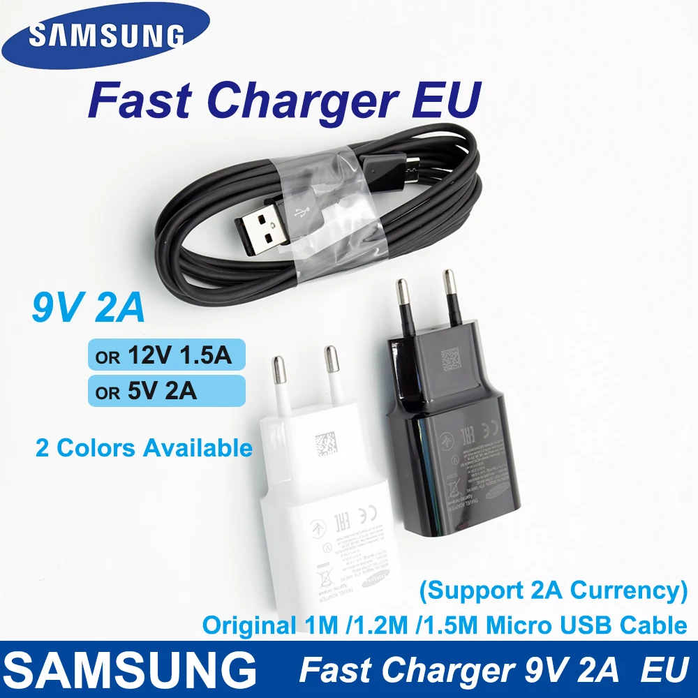 Для samsung быстрое зарядное устройство EU 9V2A настенный адаптер Зарядка Micro USB кабель