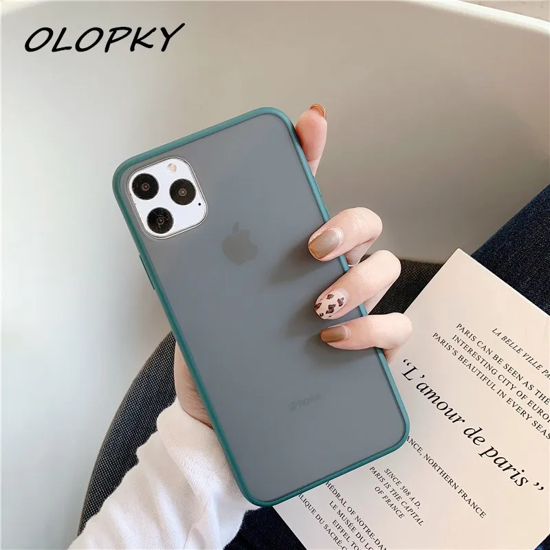 Сплошной цвет простой прозрачный корпус ультра тонкий матовый чехол для iPhone Max XR X