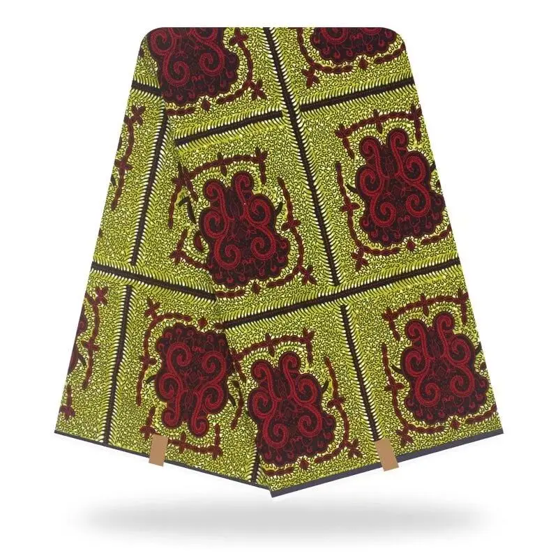 

Hot Sale Nigerian Wax Prints Fabric High Quality 100%Cotton Fabric Soft Breathable ankara Wax Fabrics 6Yards For Dress,Bags