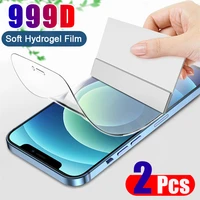 2 4pcs fullcover hydrogel film for iphone 13 12 pro xs max smartphone screen protector for iphone se2020 xr 7 8 plus x soft film