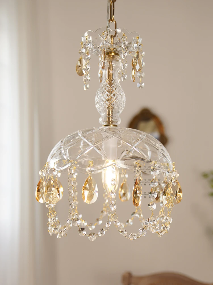 

Classical crystal glass chandelier luxury boutique high-end retro porch restaurant balcony bedside Crystal Chandelier