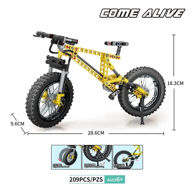 Старый рикша из Шанхая строительные блоки MOC ностальгия автомобиль гора тандем