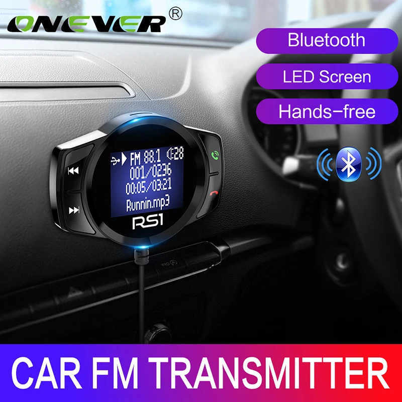 Автомобильный FM модулятор Onever с Bluetooth и поддержкой быстрой