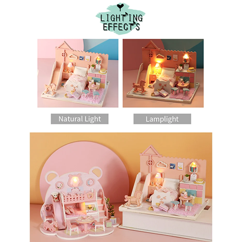 Собранная Модель сделай сам розового чердака игрушка ручной работы