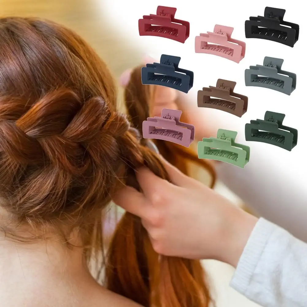 Элегантная матовая искусственная Нескользящая большая Заколка-краб для женщин