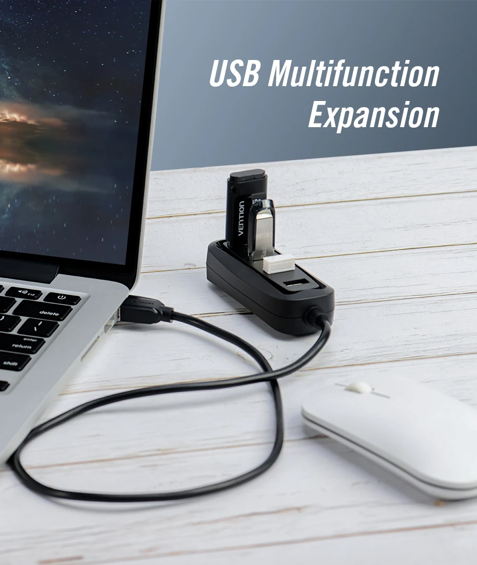 Vention usb-хаб высокоскоростной 4 порта USB 2,0 концентратор разветвитель портативный OTG концентратор USB для Apple Macbook Air ноутбук ПК планшет