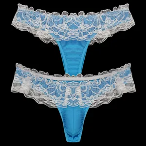 Трусы-стринги мужские кружевные с мешочком для пениса, M L XL XXL