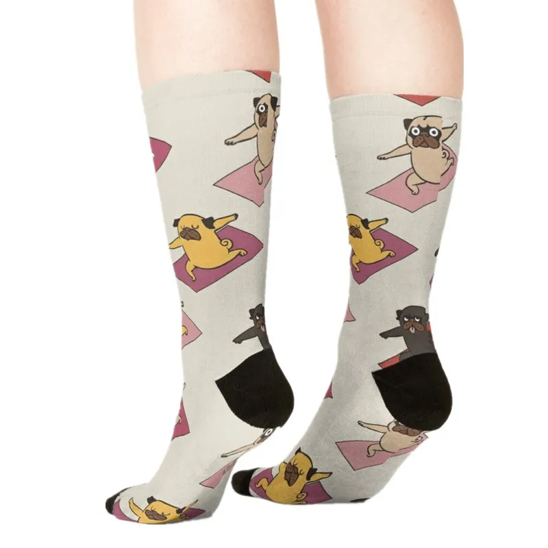 

Women's socks kawaii personality Pink Mushrooms Printed Socks Women harajuku Happy Funny Novelty cute girl gift Socks for women