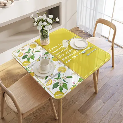 

Hot Sale Soft Glass Square Coffee Table Cloth Rectangular Waterproof Oil-proof Kitchen Dining Table Desktop Protection Cover