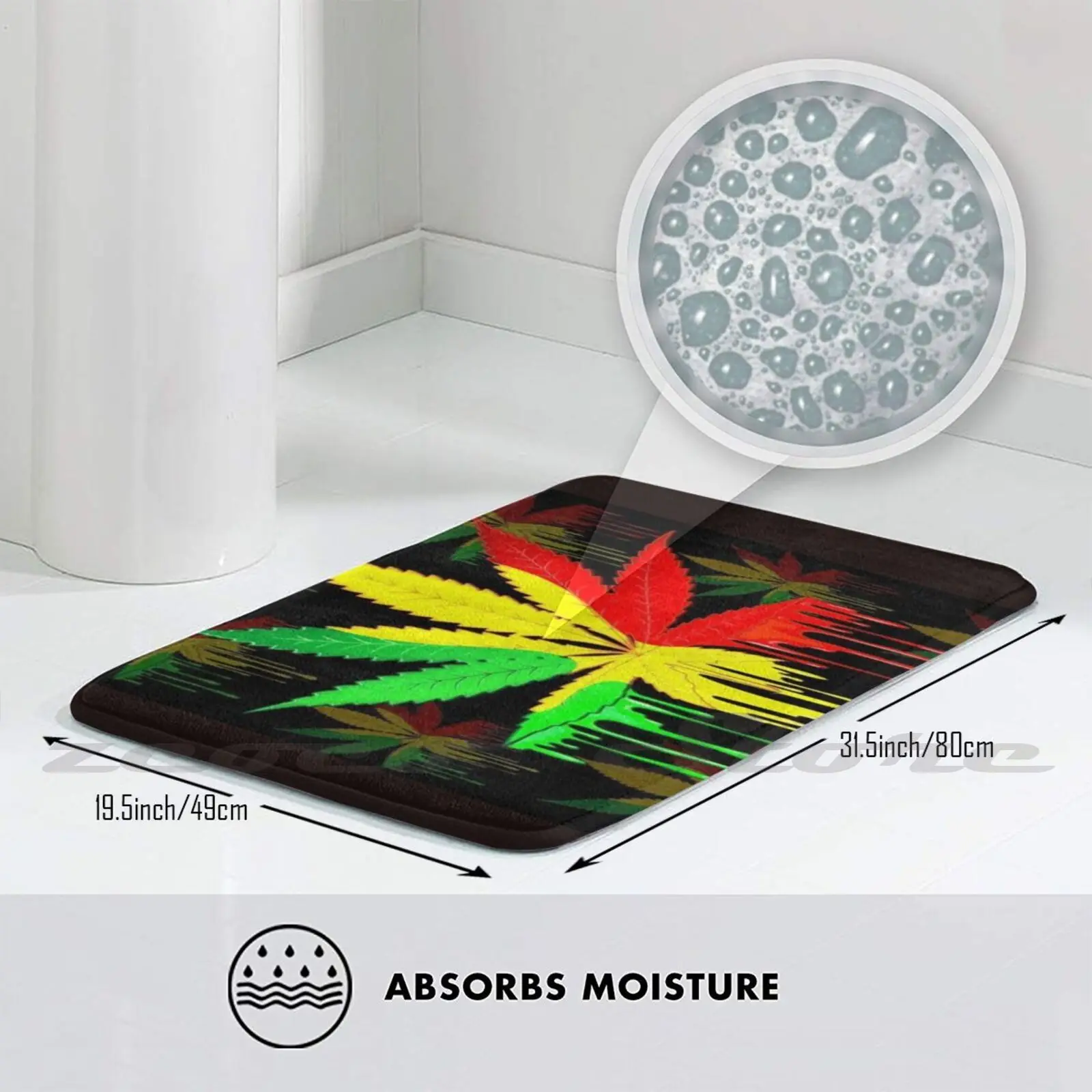 Разноцветный ковер Rasta листовой нескользящий коврик для впитывания воды дверной