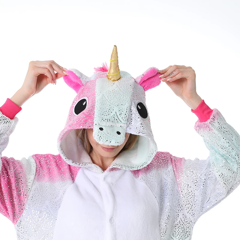 Kigurumi новинка зимняя женская мужская унисекс для взрослых мультяшный комбинезон