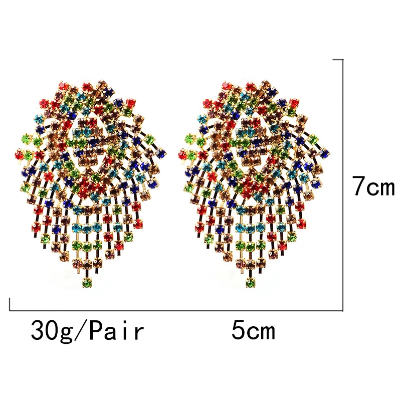 Лидер продаж цветные серьги подвески ZA стразы модные высококачественные