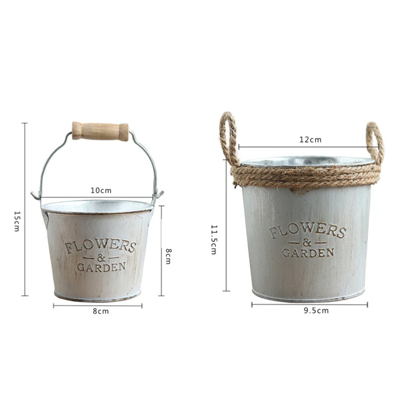 Утюжок для цветов с джутом в стиле ретро горшок ручной работы из пеньковой