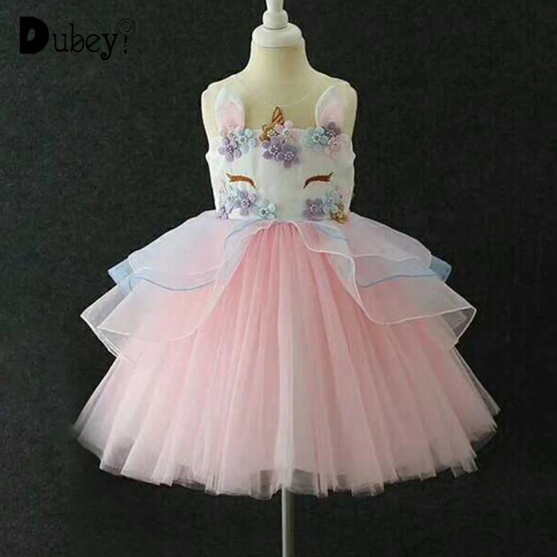 Единорог платье для маленьких девочек малышей платья принцесс косплея Для