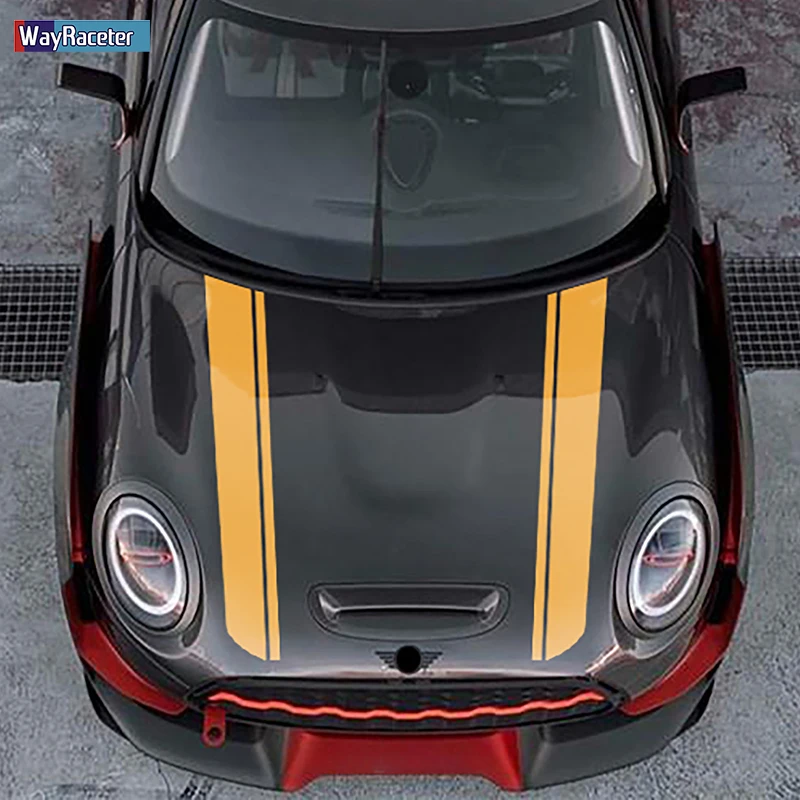 2 шт. наклейка на капот автомобиля Виниловая в полоску для MINI Cooper R60 Countryman F60 F55 F56 R56