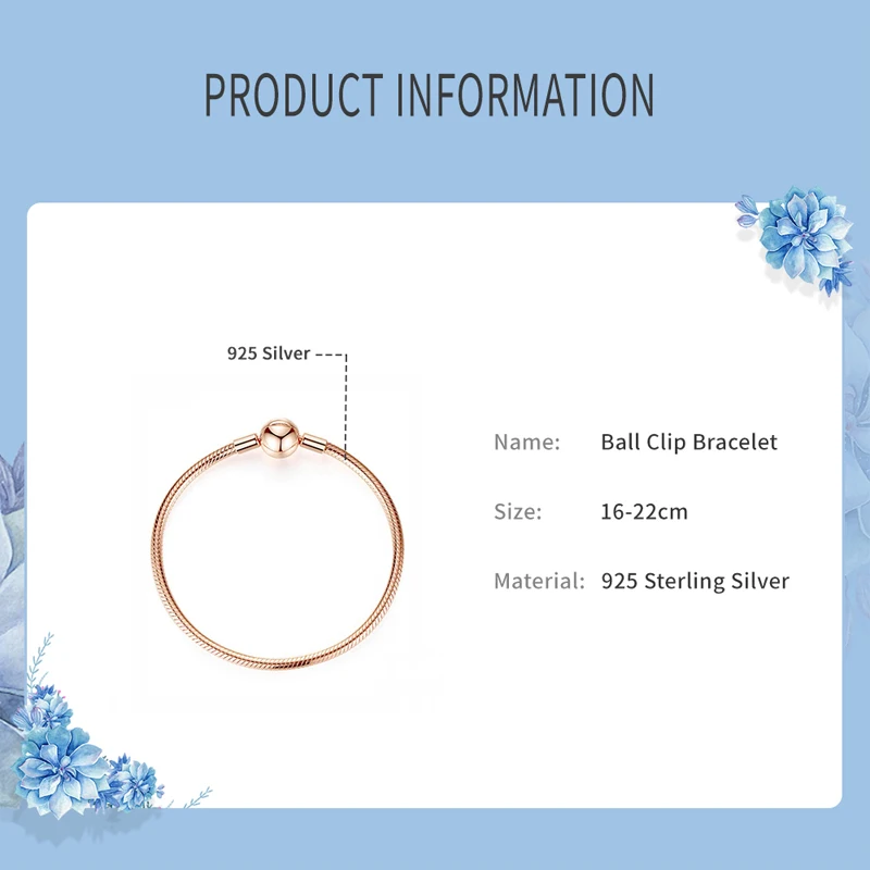 Оригинальный 100% браслет из стерлингового серебра 925 пробы гладкая Застежка Шарм