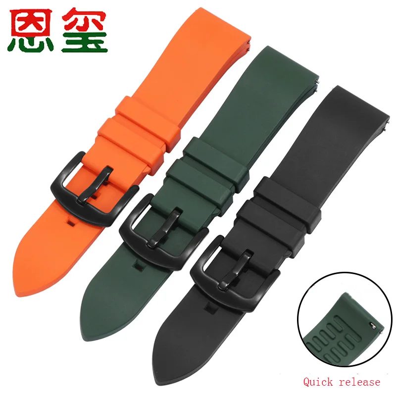 Фторкаучуковый ремешок для часов черный красный синий коричневый 19 20 21 22 24 мм |