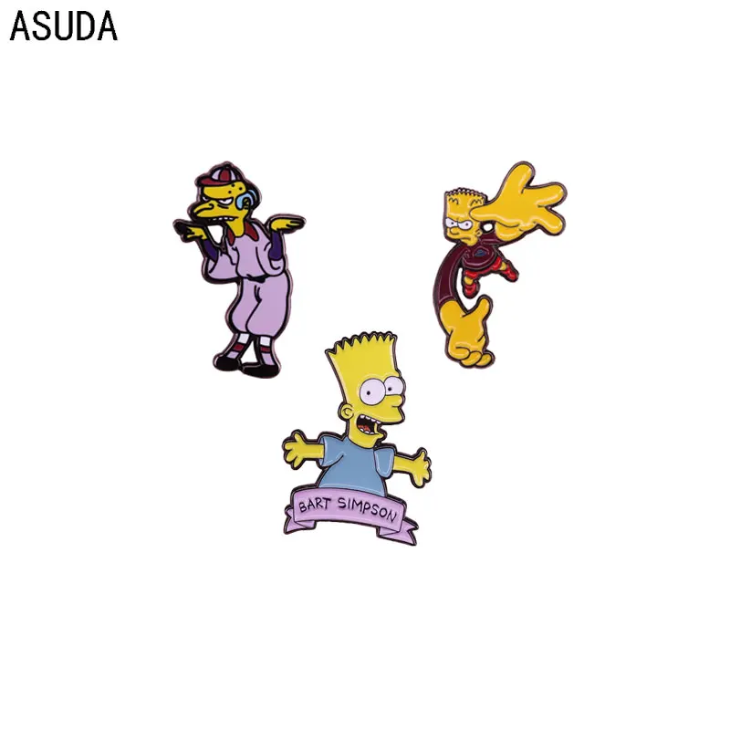 

Simpsons Happy brooch and enamel pins Men and women fashion jewelry gifts anime movie novel lapel badges