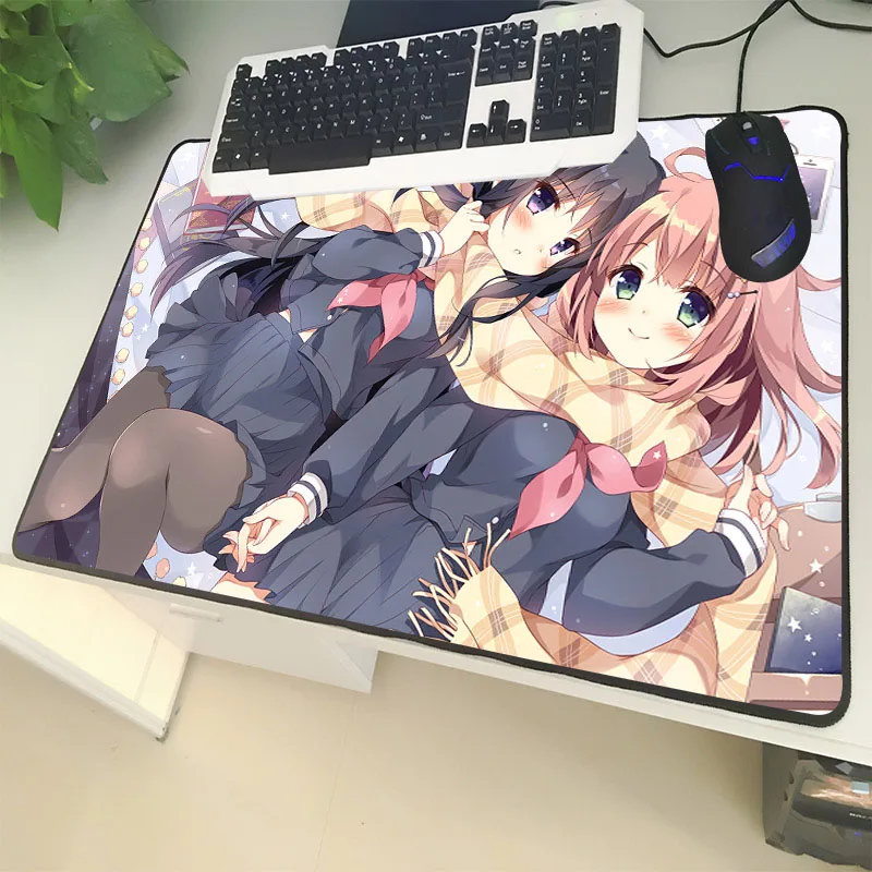 XGZ Girl Anime Large Size Mouse Pad Locking Pure Cute Girl Big Breast Sexy Laptop PC Table Mat Rubber Universal Non-slip