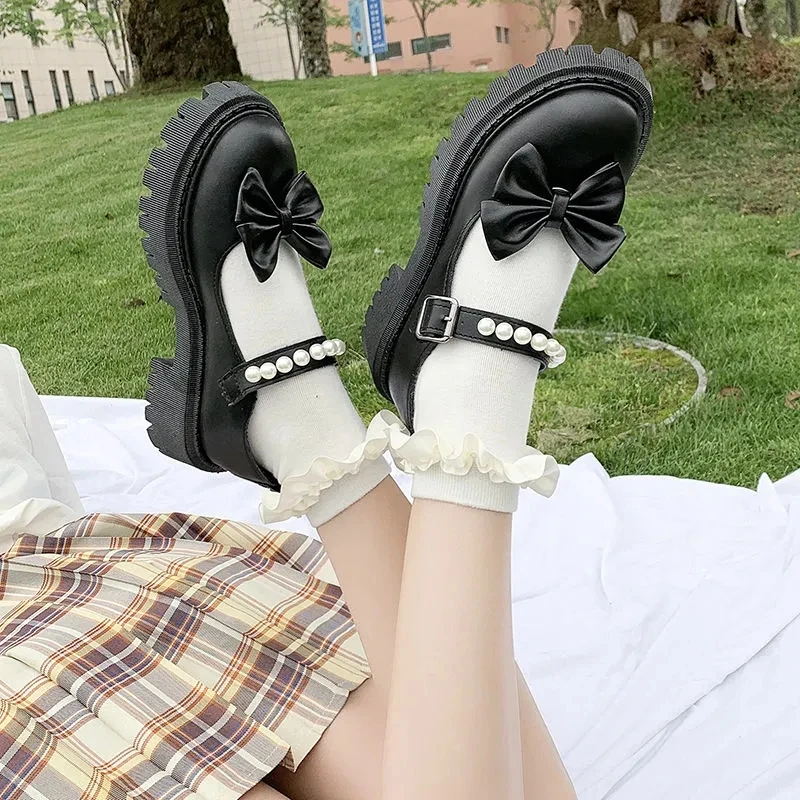 

Gothic Black Women Shoe Japanese Style Lolita Shoes for Women 2021 High Heels Platform Shoes Pumps School Girls Mary Jane Shoes