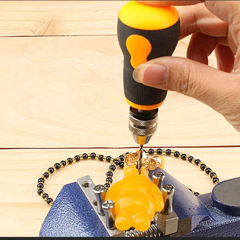 

1 Set Of Hand Drill Mini Antiskid Handle Hand Twist Drill Grab Bit Screwdriver Model Text Play Hand Drill Drilling Tool