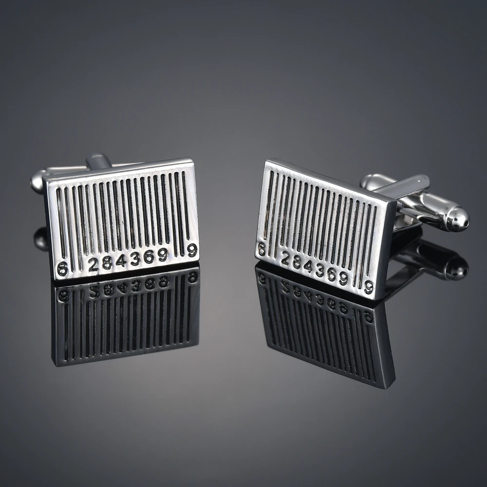

Fashion goods black bar code Cufflinks French long sleeve shirt sleeve nail shirt accessories Cufflinks