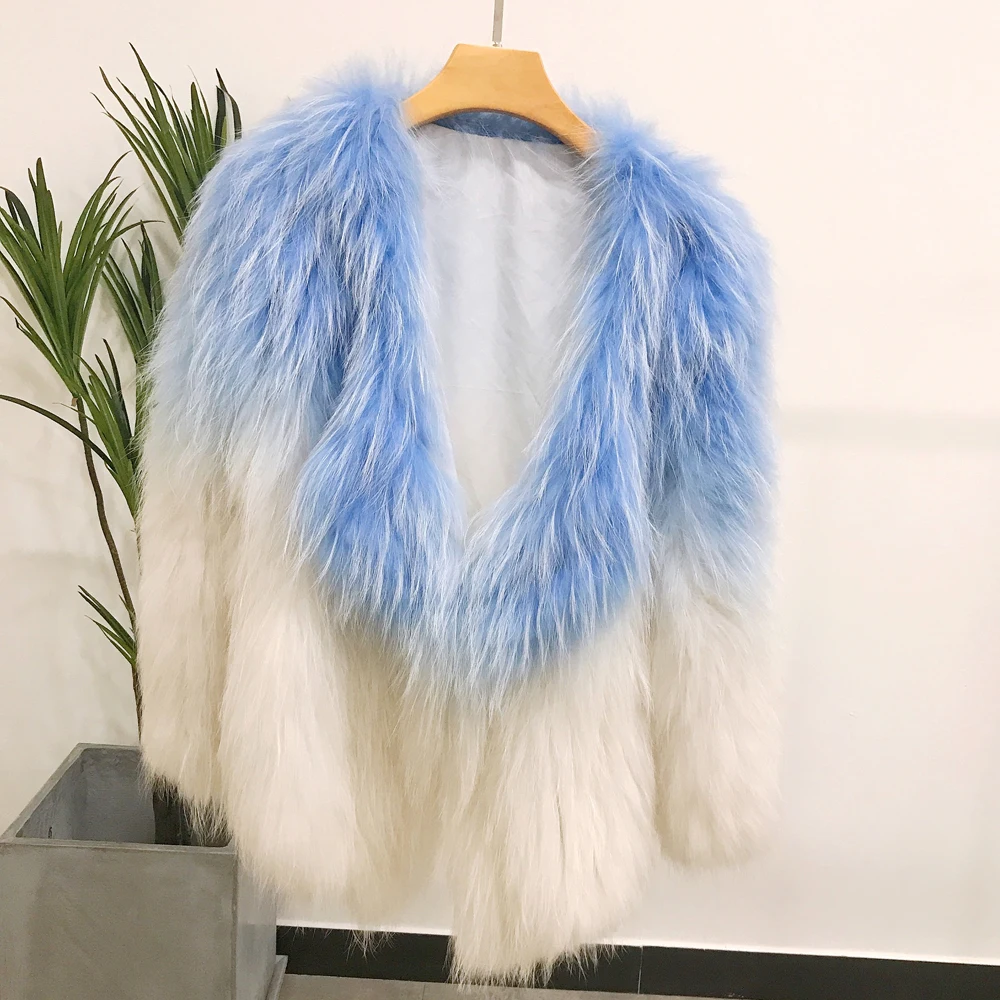 Лидер продаж модные женские зимние куртки Taobao SJ1039 ручной вязки с белым мехом