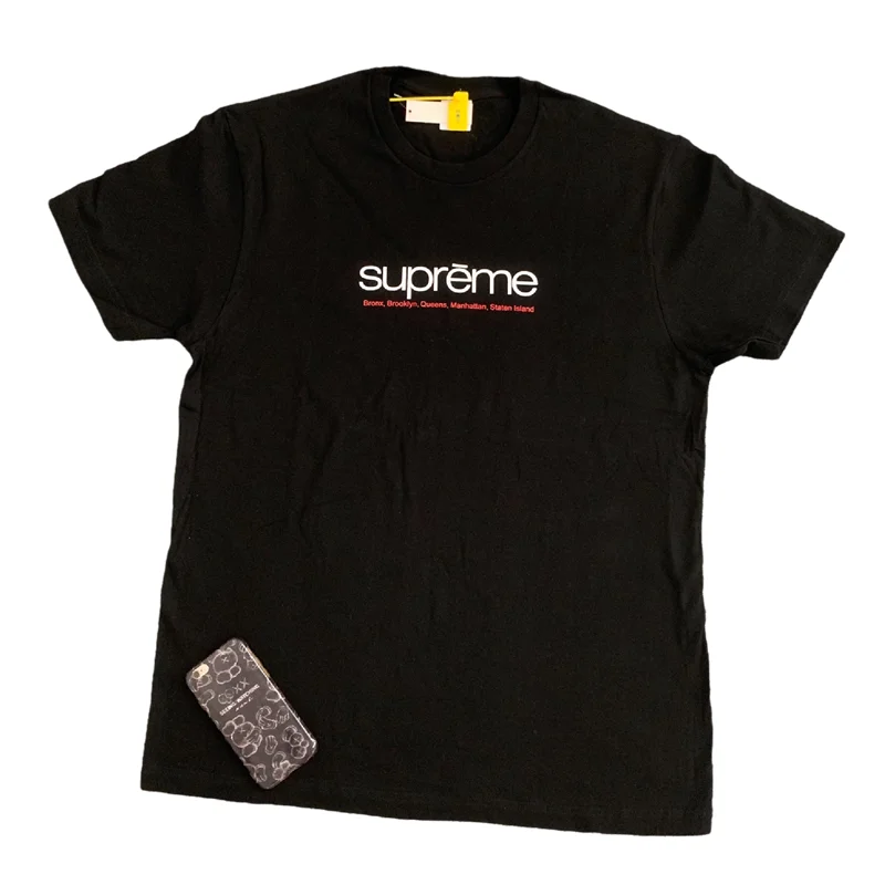 

Supreme 21ss Five Boroughs Tee Five Blocks Letter Loose Short-sleeved T-shirt for Men and Women