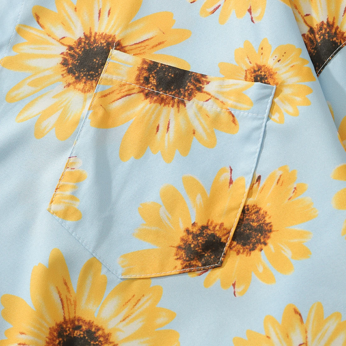 ATSUNNY Sunflower Print Short Sleeve Shirt HipHop Streetwear Casual Shirt Man Summer Fashion Hawaiian Shirts Tops