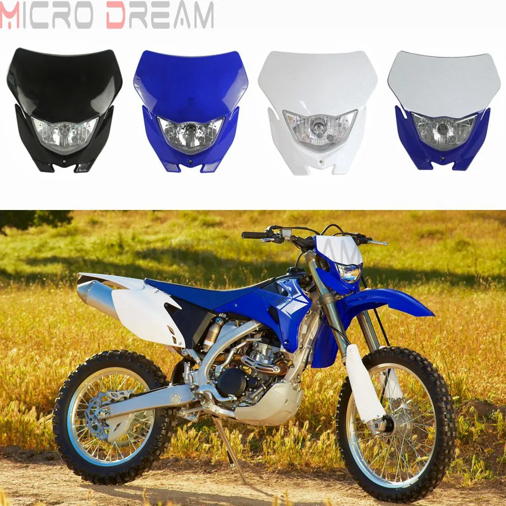 

Motocross Halogen Headlight Mask 12v H4 Head Light Fairing Universal Headlamp for Yamaha WR YZ TTR WRF 85 125 250 250X 425 450