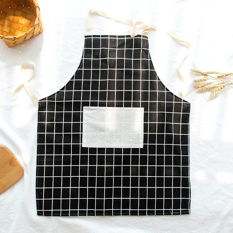 

New Hot Fashion Lady Women Men Adjustable Cotton Linen High-grade Kitchen Apron For Cooking Baking Restaurant Pinafore 1pcs
