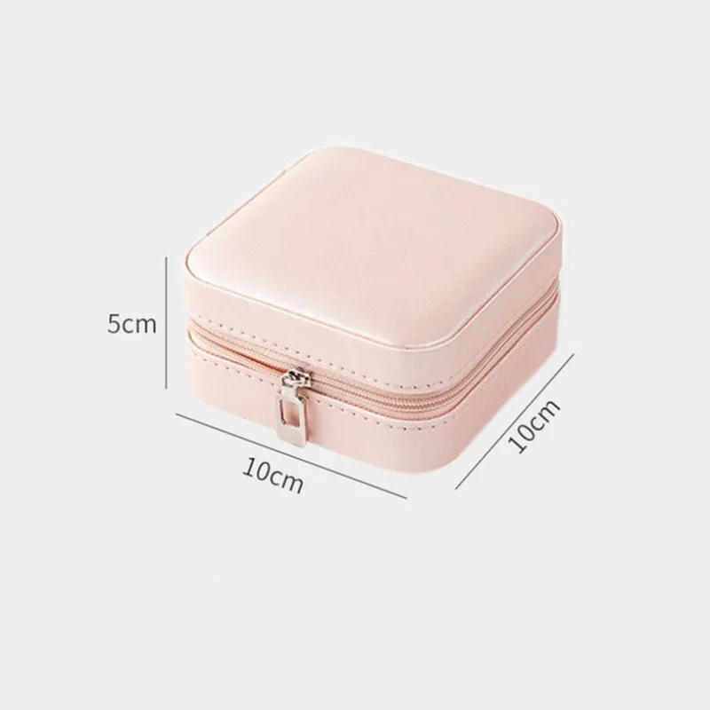 

PU Jewelry Box Display Single Layer Simple Organizer Carrying Cases Portable Storage Box Earrings Ring Small Gift Packaging Box