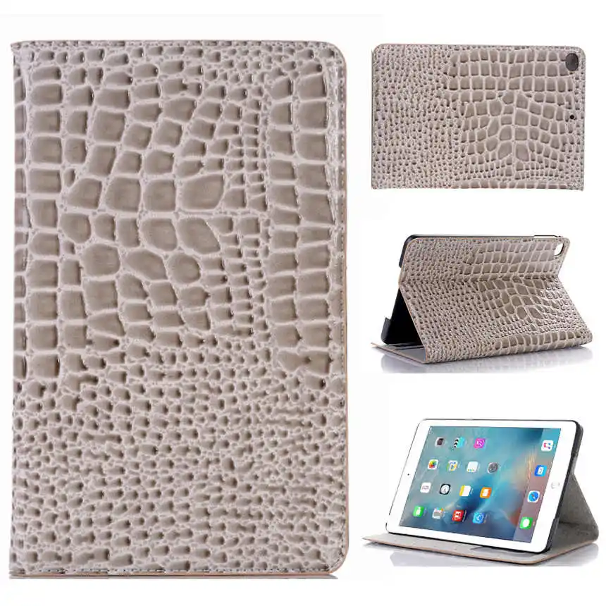 9,7 ''роскошный Coque для iPad Air 2 Air2 чехол A1566 A1567 крокодил Folio Stand PU кожаный защитный для iPad Air 2 роскошный чехол - Цвет: Grey
