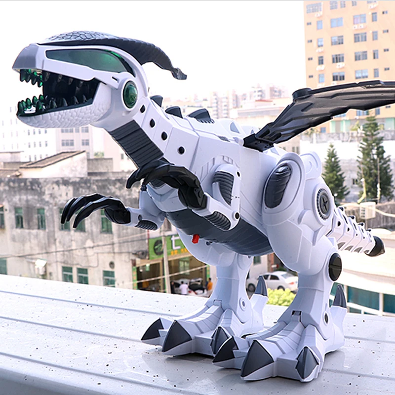 QWZ новые большие динозавры игрушки для детей Белый Спрей Электрический динозавр