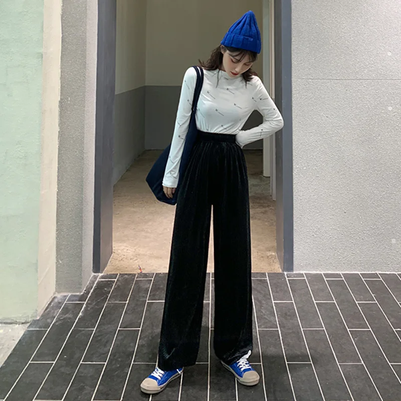 KINOMI женские осенние зимние шикарные широкие брюки повседневные элегантные