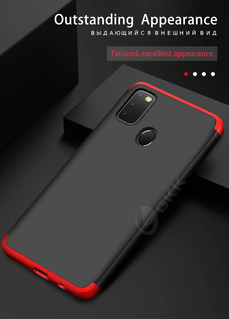 GKK Роскошный чехол для samsung M30s чехол 3 в 1 полная защита противоударный Матовый Жесткий чехол для samsung Galaxy M30s Coque Fundas