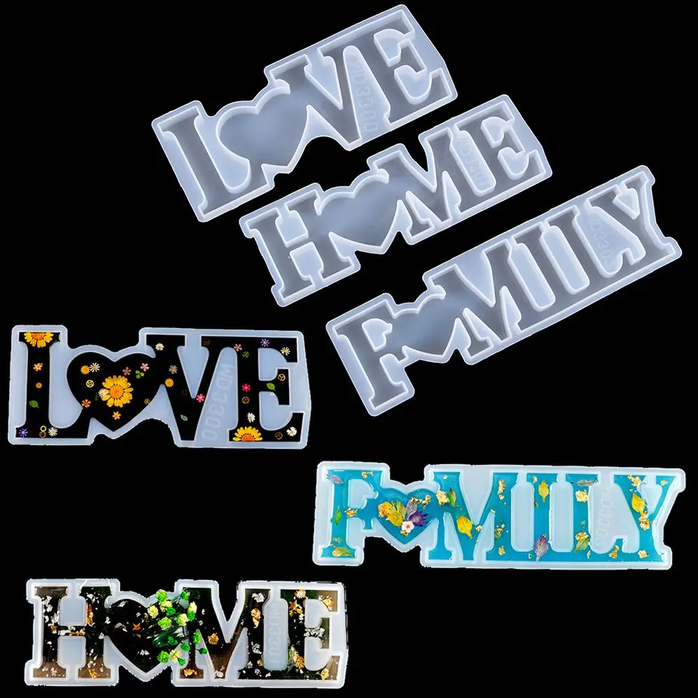 

1Pc LOVE/HOME Letters Resin Mold Epoxy Casting Silicone Mould DIY Crafts Crystal Glue Molds Jewelry Making Tool