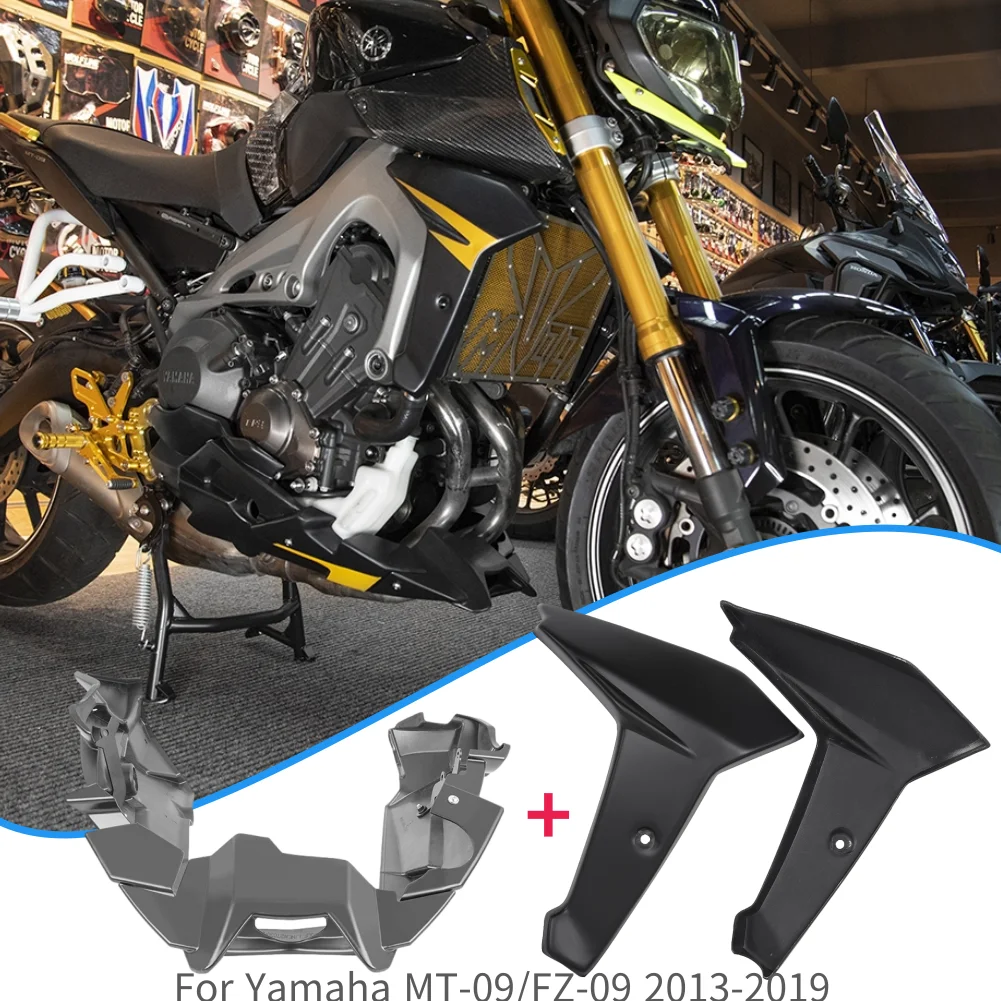 Нижняя часть Bellypan + Боковая крышка радиатора обтекатель для Yamaha MT09 FZ09 2014-2020 Tracer900